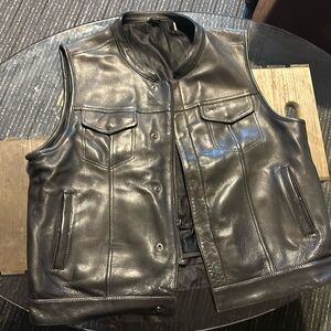 First Manufacturing Leather Motorcycle Vest. Size 3XL.